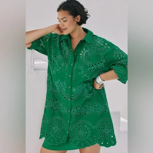 Anthropologie Dresses & Skirts - Anthropologie Long Sleeve Eyelet Dress